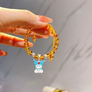 VÒNG TAY HỔ PHÁCH THIÊN NHIÊN PHỐI CHARM KUROMI BẠC TA CHO BÉ - THẮNG GIANG