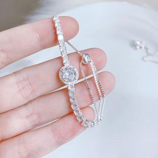 LẮC TAY BẠC Ý RÚT ĐÍNH ĐÁ PHỐI CHARM CÓ THẺ HÓA ĐƠN - THẮNG GIANG