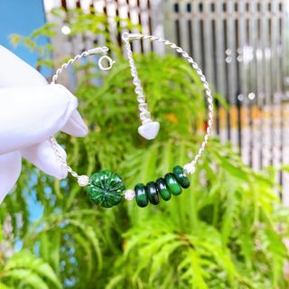 VÒNG TAY NGŨ ĐIẾU CỎ BỐN LÁ NGỌC CẨM THẠCH SƠN THỦY BẠC TA - THẮNG GIANG