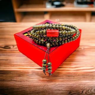 VÒNG TAY TRẦM HƯƠNG TỐC HẠT DẸT PHỐI LU THỐNG NGỌC CẨM THẠCH HUYẾT THIÊN NHIÊN - THẮNG GIANG