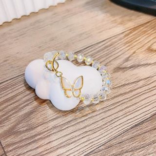 LẮC TAY KHÓA HỒ ĐIỆP PHA LÊ PHỐI BẠC XI VÀNG - THẮNG GIANG