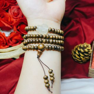 VÒNG TAY TRẦM HƯƠNG TỐC DẸT PHỐI HỒ LY NGỌC CẨM THẠCH THIÊN NHIÊN - THẮNG GIANG