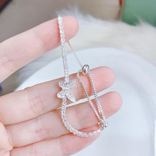 LẮC TAY BẠC Ý RÚT ĐÍNH ĐÁ PHỐI CHARM CÓ THẺ HÓA ĐƠN - THẮNG GIANG