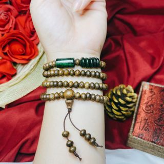 VÒNG TAY TRẦM HƯƠNG TỐC DẸT PHỐI LU THỐNG NGŨ ĐIẾU THIÊN NHIÊN - THẮNG GIANG