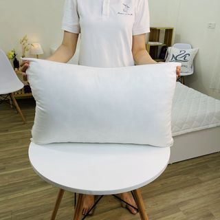 Ruột Gối Nằm TRẮNG Tinh Khiết 50x70cm Nặng 1.6kg Bông Gòn Kháng Khuẩn Có Khóa Kéo Tiêu Chuẩn Khách Sạn