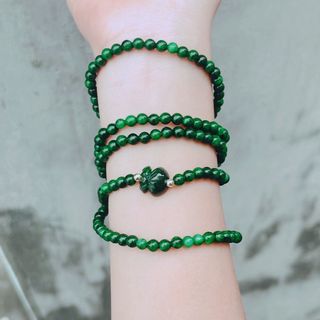VÒNG TAY CẨM THẠCH TÚI TIỀN THIÊN NHIÊN BỐN LY CUẤN NĂM VÒNG - THẮNG GIANG