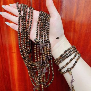 VÒNG TAY TRẦM RỪNG INDO ĐEN 216 HẠT 4 LY THIÊN NHIÊN - THẮNG GIANG