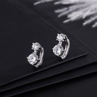 BÔNG TAI TRÒN ĐÍNH HAI ĐÁ BẠC TA CAO CẤP - THẮNG GIANG
