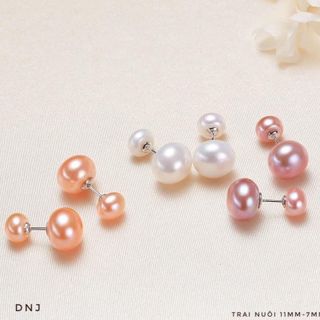BÔNG TAI NGỌC TRAI NUÔI NƯỚC NGỌT THIÊN NHIÊN CHỐT BẠC TA CAO CẤP - THẮNG GIANG