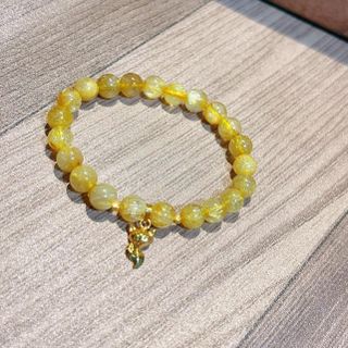 VÒNG TAY THẠCH ANH TÓC VÀNG THIÊN NHIÊN PHỐI HỒ LY VÀNG TÂY 10 KARA - THẮNG GIANG
