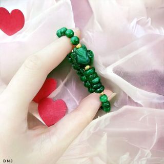 VÒNG TAY HỒ LY , CỎ BỐN LÁ NGŨ ĐIẾU ĐÁ NGỌC CẨM THẠCH THIÊN NHIÊN 8 LY - THẮNG GIANG