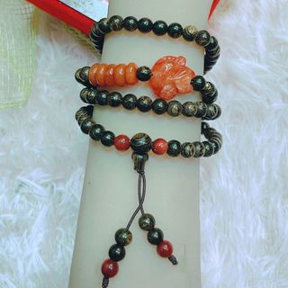 VÒNG TAY TRẦM HƯƠNG SÁNH CHÌM THIÊN NHIÊN PHỐI HỒ LY NGŨ ĐIẾU NGỌC CẨM THẠCH HUYẾT - THẮNG GIANG