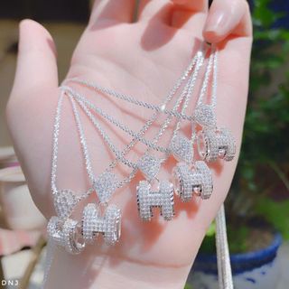 DÂY CHUYỀN BẠC TA MẶT CHỮ H BẠC Ý CAO CẤP CÓ THẺ HÓA ĐƠN - THẮNG GIANG