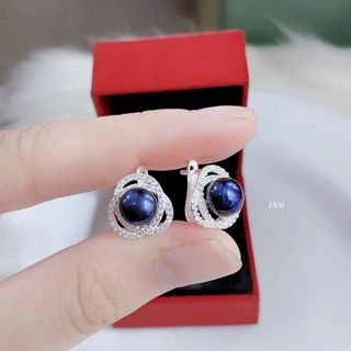 BÔNG TAI BẤM BẠC TA CAO CẤP GẮN NGỌC TRAI NUÔI NƯỚC NGỌT THIÊN NHIÊN - THẮNG GIANG