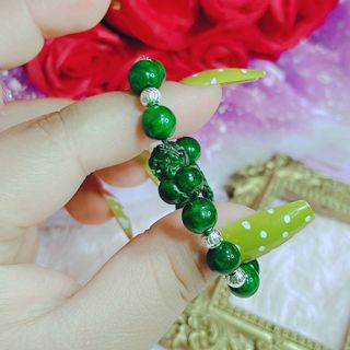 VÒNG TAY TÌ HƯU NGỌC CẨM THẠCH SƠN THỦY THIÊN NHIÊN PHỐI BI BẠC TA CAO CẤP - THẮNG GIANG