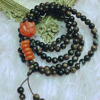 VÒNG TAY TRẦM HƯƠNG SÁNH CHÌM THIÊN NHIÊN PHỐI HỒ LY NGŨ ĐIẾU NGỌC CẨM THẠCH HUYẾT - THẮNG GIANG