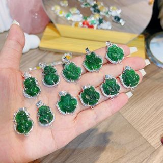 MẶT DÂY CHUYỀN HỒ LY TÌ HƯU NGỌC THIÊN NHIÊN BỌC BẠC TA - THẮNG GIANG