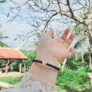 VÒNG TAY TRẦM HƯƠNG TỐC PHỐI CHARM CỎ BỐN LÁ BẠC TA CHUẨN - THẮNG GIANG