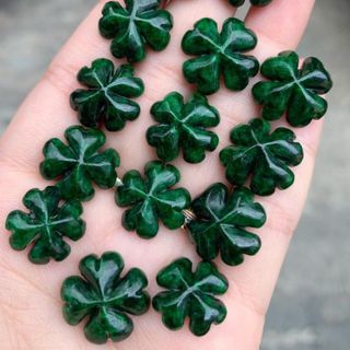 [ 1 CÁI ] MẶT CHARM CỎ BỐN LÁ NGỌC CẨM THẠCH SƠN THỦY THIÊN NHIÊN - THẮNG GIANG