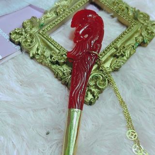 TRÂM PHƯỢNG NGỌC CẨM THẠCH HUYẾT THIÊN NHIÊN BỌC BẠC XI VÀNG 24 KARA - THẮNG GIANG