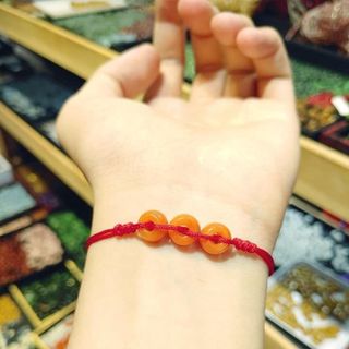 VÒNG TAY TAM ĐIẾU NGỌC CẨM THẠCH HUYẾT THIÊN NHIÊN - THẮNG GIANG