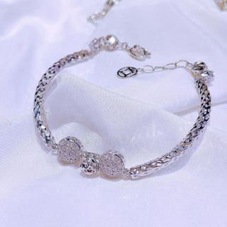 LẮC TAY BI CẦU ĐÍNH ĐÁ BẠC Ý XI BẠCH KIM CAO CẤP - THẮNG GIANG