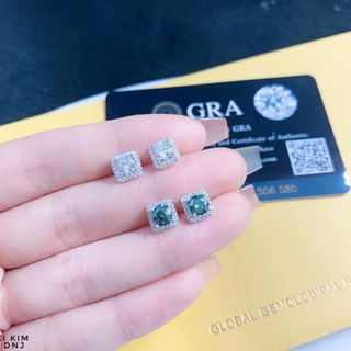 BÔNG TAI BẠC Ý XI BẠCH KIM BỌC BÔNG TAI KIM CƯƠNG MOISSANITE TẶNG KÈM KIỂM ĐỊNH QUỐC TẾ - THẮNG GIANG