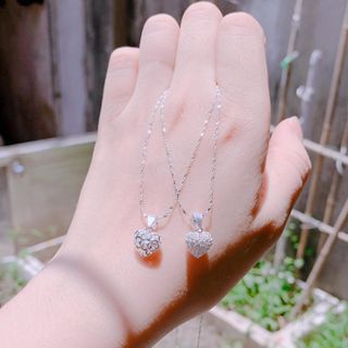 DÂY CHUYỀN BẠC TA MẶT TIM ĐÍNH ĐÁ - THẮNG GIANG