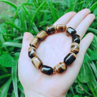 VÒNG TAY NAM LU THỐNG ĐÁ THẠCH ANH MẮT HỔ NÂU VÀNG - THẮNG GIANG