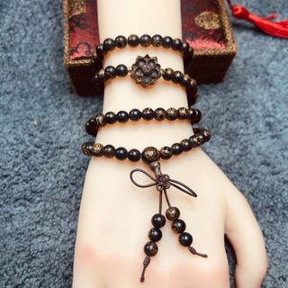 VÒNG TAY TRẦM HƯƠNG SÁNH CHÌM THIÊN NHIÊN 108 HẠT PHỐI SEN - THẮNG GIANG