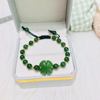 VÒNG TAY CỎ BỐN LÁ NGỌC BÍCH THIÊN NHIÊN TẾT DÂY - THẮNG GIANG