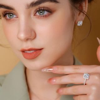 BÔNG TRANG SỨC VUÔNG BẠC TA ĐÍNH ĐÁ CAO CẤP CÓ THẺ HÓA ĐƠN - THẮNG GIANG