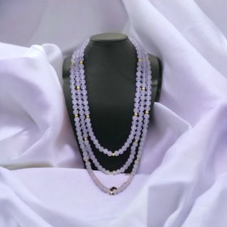 CHUỖI VÒNG CỔ THẠCH ANH TÍM HẦU DÂNG BA TẦNG - THẮNG GIANG