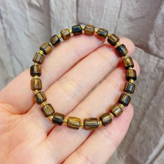 VÒNG TAY TRẦM SÁNH CHÌM DÁNG TRÚC PHỐI BI XI VÀNG - THẮNG GIANG