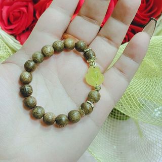 VÒNG TAY TRẦM HƯƠNG TỐC PHỐI HỒ LY CẨM THẠCH VÀNG THIÊN NHIÊN - THẮNG GIANG