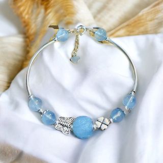 VÒNG TAY ĐÁ AQUAMARINE THIÊN NHIÊN PHỐI CHARM - THẮNG GIANG