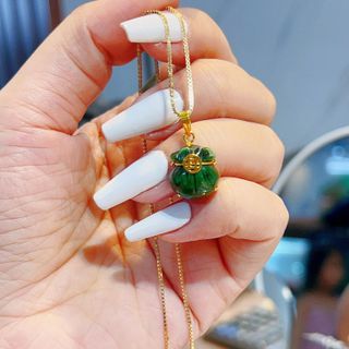 MẶT DÂY CHUYỀN TÚI TIỀN NGỌC CẨM THẠCH SƠN THỦY THIÊN NHIÊN BỌC VÀNG - THẮNG GIANG