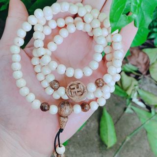 VÒNG TAY DÂU TẰM PHỐI CHỮ VẠN TRẦM HƯƠNG TỐC THIÊN NHIÊN 108 HẠT - THẮNG GIANG