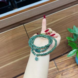 VÒNG TAY NGŨ ĐIẾU NGỌC LAM PHỐI HỒ LY BỌC BẠC TA THIÊN NHIÊN - THẮNG GIANG