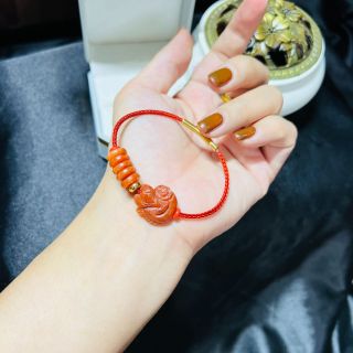 VÒNG TAY HỒ LY NGŨ ĐIẾU NGỌC CẨM THẠCH HUYẾT THIÊN NHIÊN FREESIZE - THẮNG GIANG