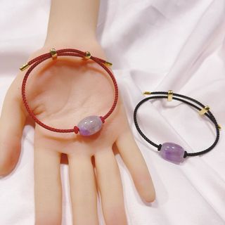 VÒNG TAY LU THỐNG THẠCH ANH TÍM THIÊN NHIÊN DÂY CÁP - THẮNG GIANG