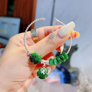 VÒNG TAY BẠC TA CHARM NGỌC CẨM THẠCH SƠN THỦY THIÊN NHIÊN - THẮNG GIANG