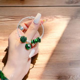 VÒNG TAY BẠC TA CHARM NGỌC CẨM THẠCH SƠN THỦY THIÊN NHIÊN - THẮNG GIANG