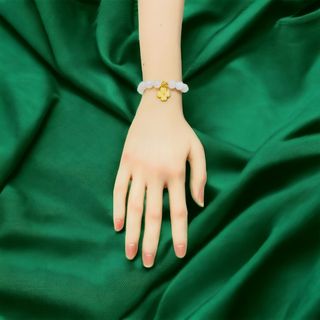 VÒNG TAY ĐÁ 8 LY PHỐI CỎ BỐN LÁ - THẮNG GIANG
