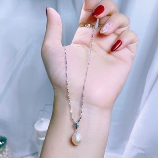 DÂY CHUYỀN BẠC TA MẶT NGỌC TRAI NUÔI NƯỚC NGỌT THIÊN NHIÊN - THẮNG GIANG