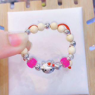 VÒNG TAY DÂU TẰM PHỐI MÈO KITTY CHARM BẠC TA CHUẨN CHO BÉ - THẮNG GIANG giá sỉ