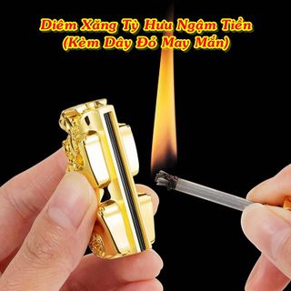 BẬT LỬA DIÊM XĂNG HÌNH TỲ HƯU NGẬM TIỀN - XÀI XĂNG