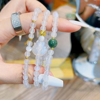 VÒNG TAY HỒ LY ĐÁ MOONSTONE MẶT TRĂNG CHARM VÀNG - THẮNG GIANG