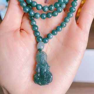 DÂY CHUYỀN LAM NGỌC MẶT PHẬT QUAN ÂM THIÊN NHIÊN - THẮNG GIANG