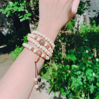 VÒNG TAY DÂU TẰM PHỐI HOA SEN TRẦM HƯƠNG TỐC ĐẸP THIÊN NHIÊN - THẮNG GIANG